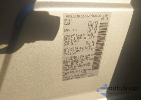 2018 Infiniti Qx60 from USA, damaged, VIN 5N1DL0MN1JC528740